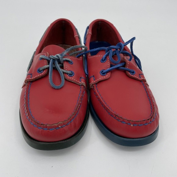 Sebago Docksides Spinnaker Colorblock Lace Up Boat Shoes Mens US Size 8.5 M Red - Picture 2 of 12